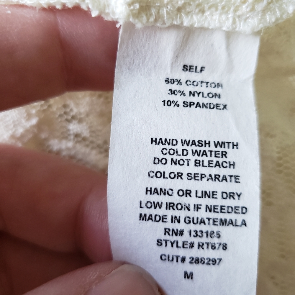 Finn & Clover Cream Black Lace Tank Top Blouse M - Picture 7 of 7